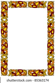 Celtic ornamental frame with horses
