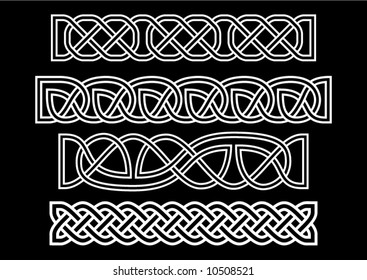 Celtic ornamental knotwork borders. Each in a layer.