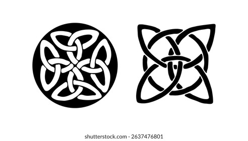 Celtic ornamental motifs set on black colour