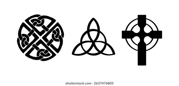 Celtic ornamental motifs set on black colour