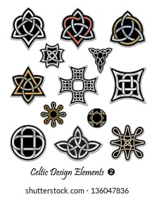 Celtic ornaments and embellishments for design and decoration. Useful for badges, t-shirts, tattoo, and many more creative uses.