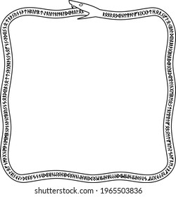 Celtic Ouroboros frame. Nordic frame.