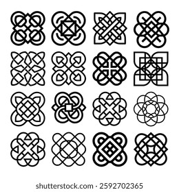 Celtic outline floral vector design