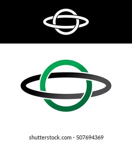 celtic overlapped green black abstract floral concept logo logotype