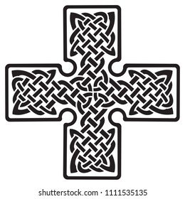 Celtic pagan cross, isolated on white, vector illustration