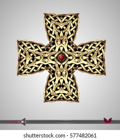Celtic pattern. Cross. Vector ornament. Design element