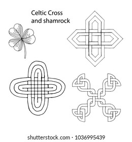 The Celtic pattern. Elements of Scandinavian or Celtic ornament. Postcard, set, coloring book. Irish style