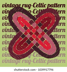The Celtic pattern. Elements of Scandinavian or Celtic ornament. Vector ornament. Imitation of embroidery. For registration of postcards, invitations, flyers, children's books.
