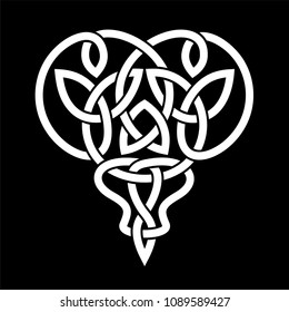 Celtic pattern in the form of heart. Isolated vector