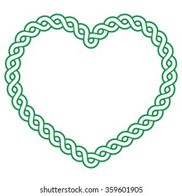 Celtic pattern green heart shape - love concept fot St Patrick's Day, Valentines