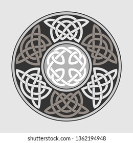 Celtic pattern inscribed in a circle. Vector isolated.