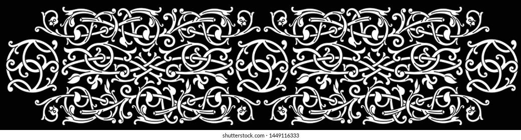 Celtic pattern ornament decoration design element. Can be use as template for border or corner. Vector illustration.
