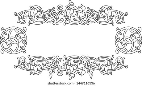Celtic pattern ornament decoration design element. Can be use as template for border or corner. Vector illustration.
