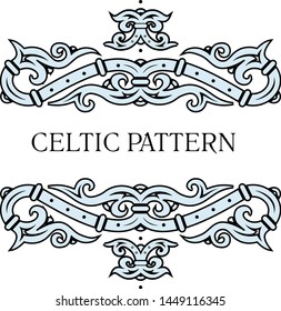 Celtic pattern ornament decoration design element. Can be use as template for border or corner. Vector illustration.
