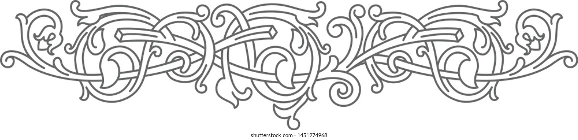 Celtic pattern ornament decoration design element. Can be use as template for border or corner. Vector illustration.