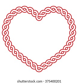 Celtic pattern red heart shape - love concept for St Patrick's Day, Valentines