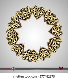 Celtic pattern. Round frame. Vector ornament. Design element