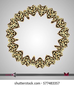 Celtic pattern. Round frame. Vector ornament. Design element