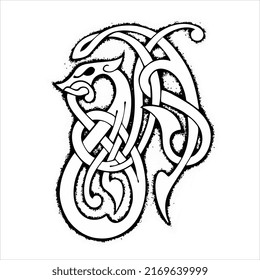 Celtic pattern tattoo design black and white