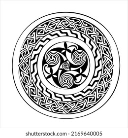 Celtic pattern tattoo design black and white