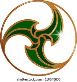 Celtic pattern triskel. Vector illustration as element of Scandinavian or Celtic ornament