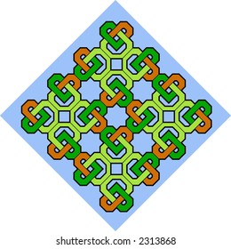 Celtic Patterns with heartsâ€“You can repeat this pattern to create a seamless background - VECTOR