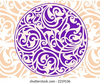 Celtic patterns with flower designs in a circle