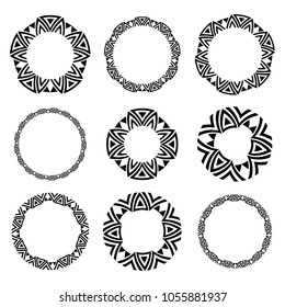 Celtic patterns. Frame and border for decoration of greeting and holiday cards. Flat vector cartoon illustration. Objects isolated on white background.