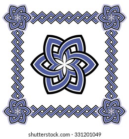 Celtic patterns set. Abstract geometric patterns wicker