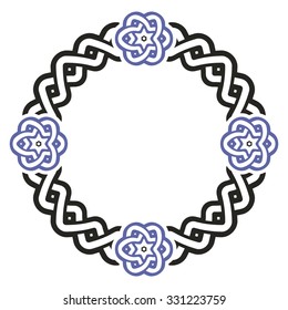 Celtic patterns set. Abstract geometric patterns wicker