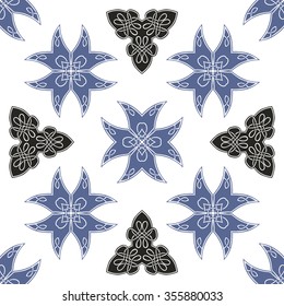 Celtic patterns set. Abstract geometric patterns wicker