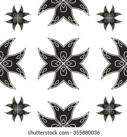 Celtic patterns set. Abstract geometric patterns wicker