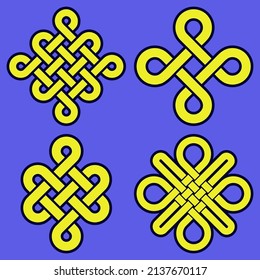 Celtic patterns, vector isolated knots.