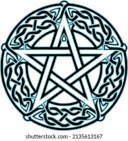 Celtic Pentacle vectorized and ready to color.