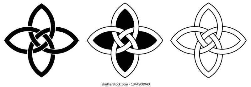 Celtic Quaternary knot (Element of Celtic Ornament) Vector illustration