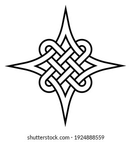 Celtic quaternary knot of eternity, vector celtic pattern symbol of close connection and eternal love