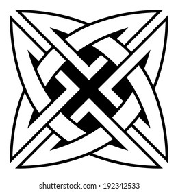 Celtic Quaternary knot, vector illustration.