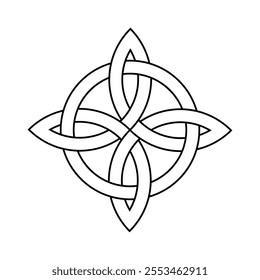 celtic quaternary trinity knot for tattoo icon logo web graphic. vector illustration. 