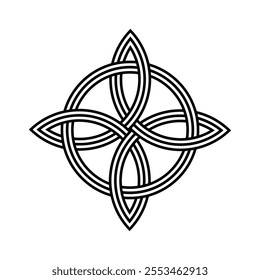 celtic quaternary trinity knot for tattoo icon logo web graphic. vector illustration. 