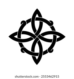 celtic quaternary trinity knot for tattoo icon logo web graphic. vector illustration. 