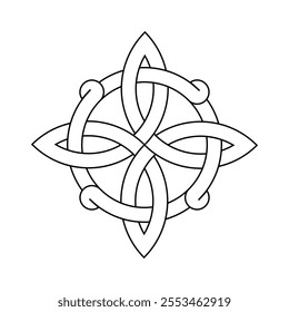 celtic quaternary trinity knot for tattoo icon logo web graphic. vector illustration. 