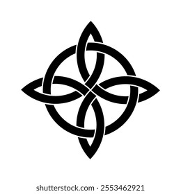 celtic quaternary trinity knot for tattoo icon logo web graphic. vector illustration. 