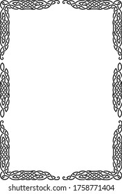 Celtic rectangular black frame with a traditional pattern.