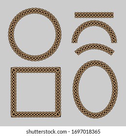 CELTIC RING Set of celtic knotwork round frames. 4 Vector Round Frames. Design elements for web, logos, illustrations or game interface. Vector Celtic Ornament Frames.