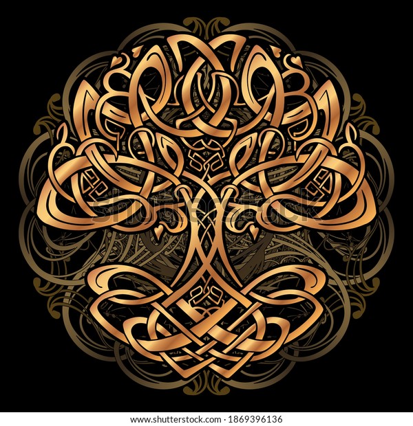 celtic-sacred-symbols-yggdrasil-tree-of-life-and-totem-birds-raven-huginn-and-muninn-ravens-of