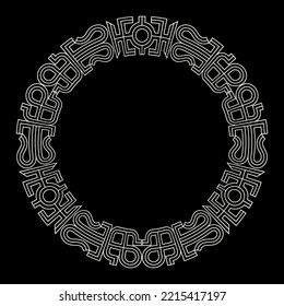 keltisches skandinavisches Design. Rund geflochtene Muster im alten keltischen Stil, einzeln auf Schwarz, Vektorgrafik