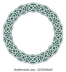 Celtic Scandinavian design. Round braided pattern in ancient Celtic style, isolated on white, vector illustration