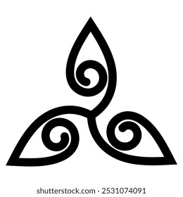 Celtic Scandinavian design. Round braided pattern in ancient Celtic style, isolated on white, vector illustration