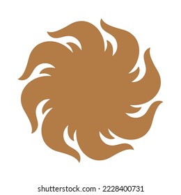 Celtic Scandinavian design. Sun drawn in ethnic vintage style, isolated on white, vector icon illustration
