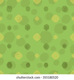 Celtic seamless background patterns. Irish patterns. Celtic cross and celtic knots. Vector illustration. 